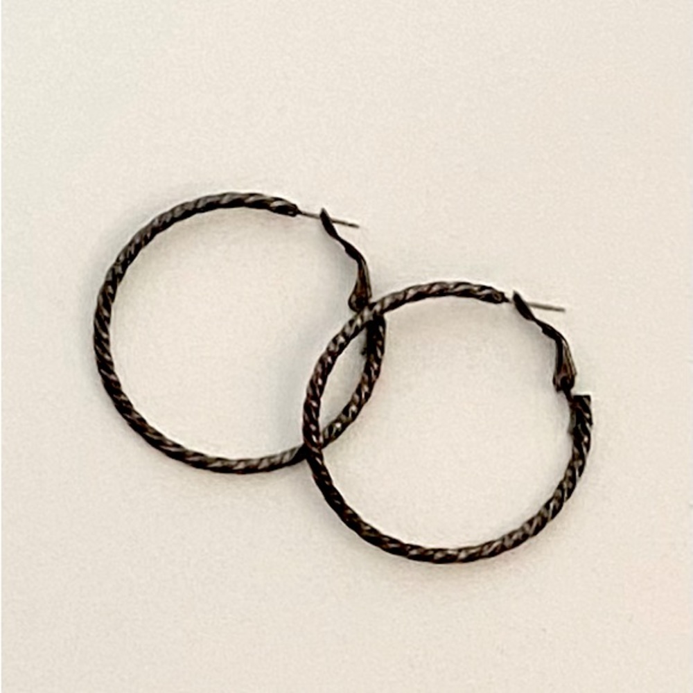 Black Metal Loop Earrings